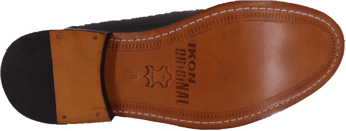 Ikon Original Yorke Leather Brogues in Black/White - Image 5