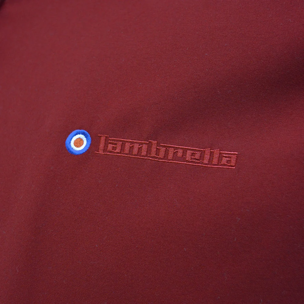 Lambretta Shower Resistant Harrington Jacket Burgundy - Image 3