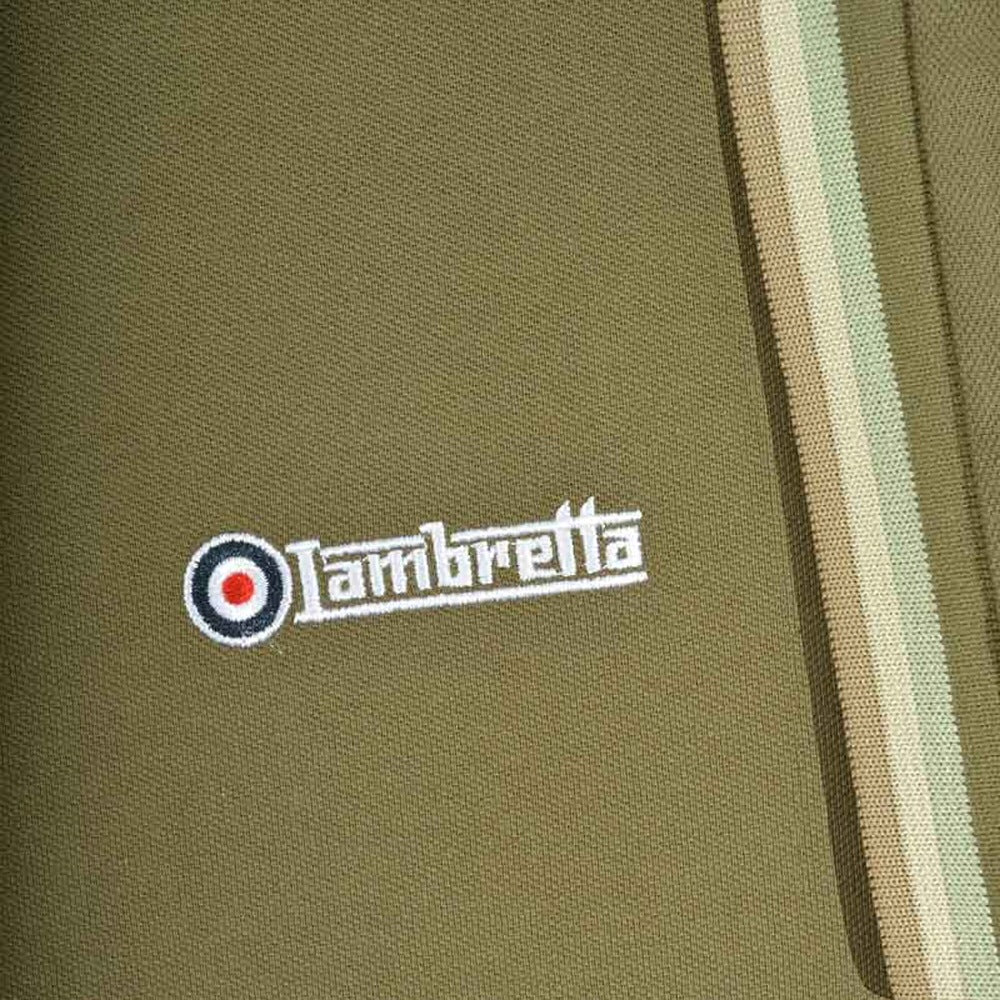 Lambretta Target Logo 3 Button Triple Tipped Pique Polo Shirt Khaki - Image 4