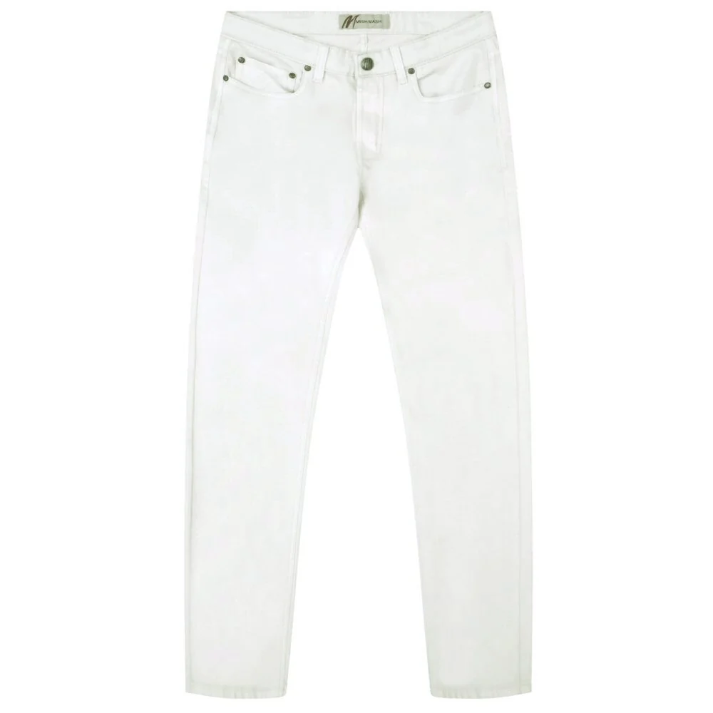Mish Mash Mens Tapered Leg Jeans Off White - Image 3