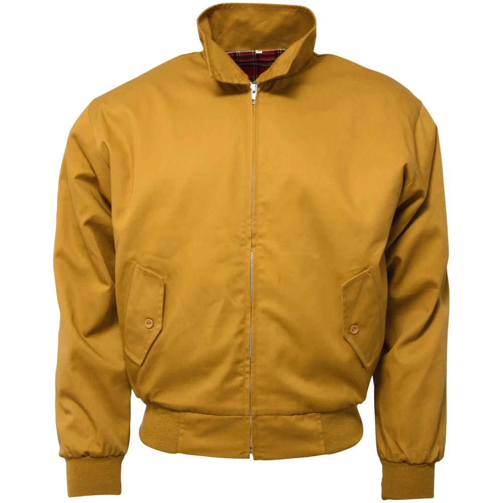 Relco Classic Red Tartan Lined Harrington Mustard