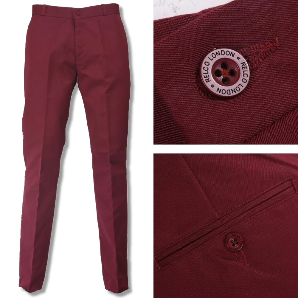 Relco Mod Retro Sta Press Trousers Navy / Burgundy / Black / Khaki - Image 4