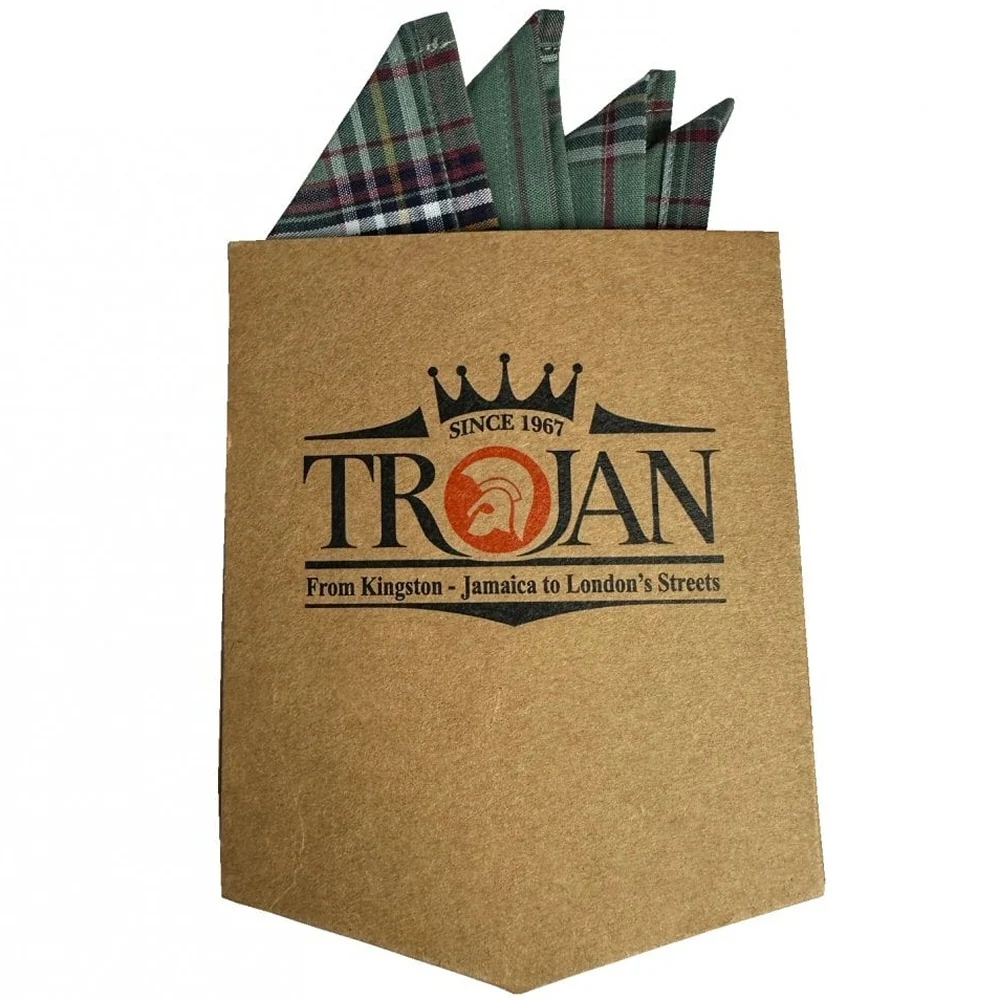 Trojan Records Classic Large Check Shirt With Pocket Square Green - Image 5