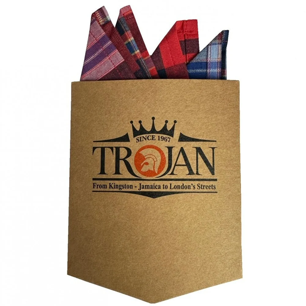Trojan Records Classic Tartan Check Shirt With Pocket Square Blood - Image 5