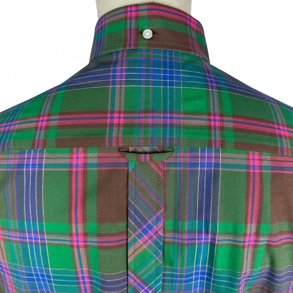 Trojan Records Classic Tartan Check Shirt With Pocket Square Chocolate - Image 3