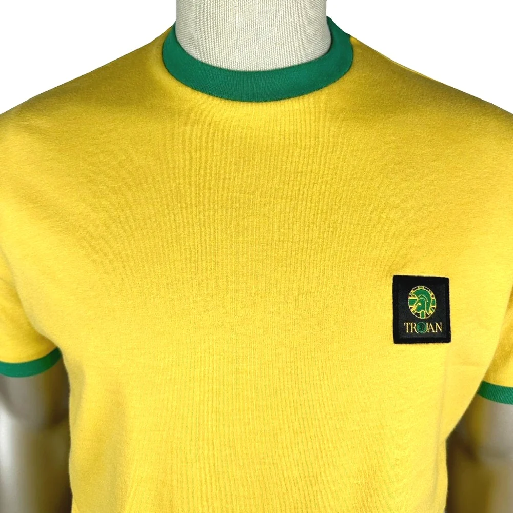 Trojan Records Flag Badged Plain T-Shirt Mustard - Image 2