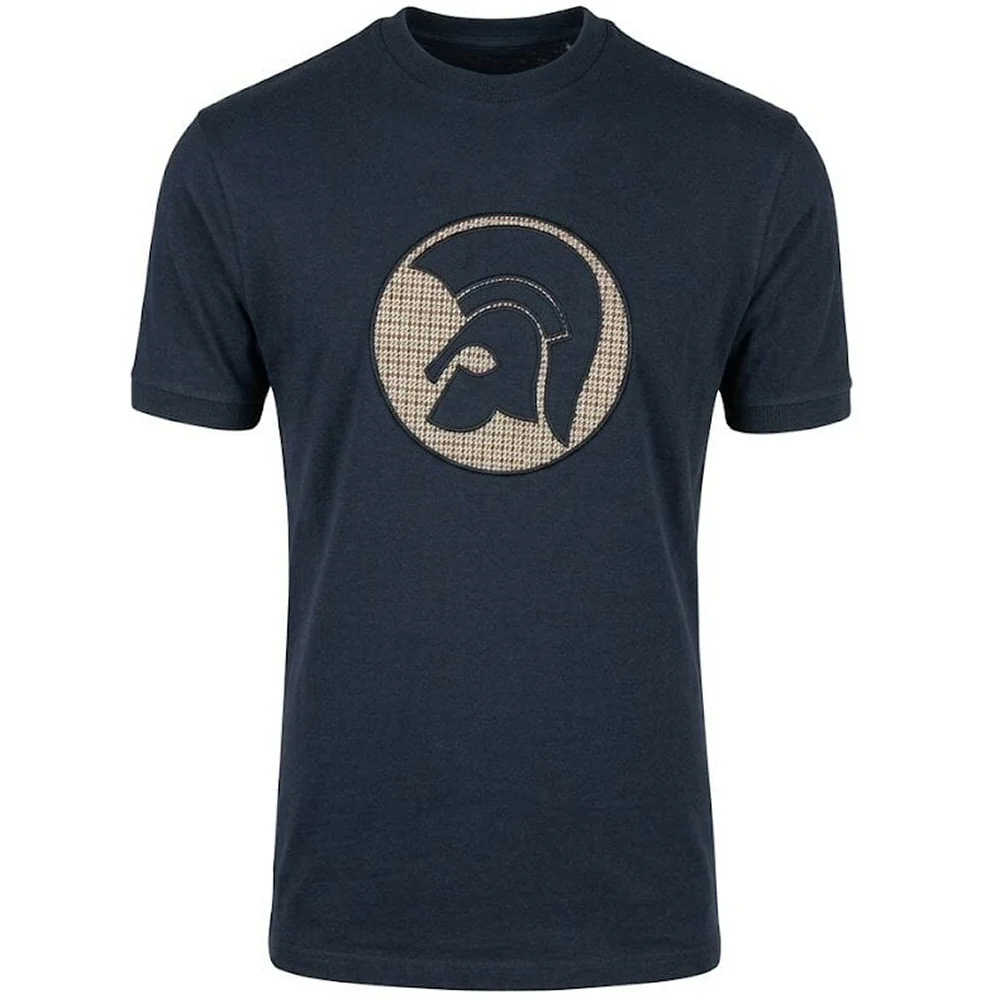 Trojan Records Houndstooth Helmet T-Shirt Navy