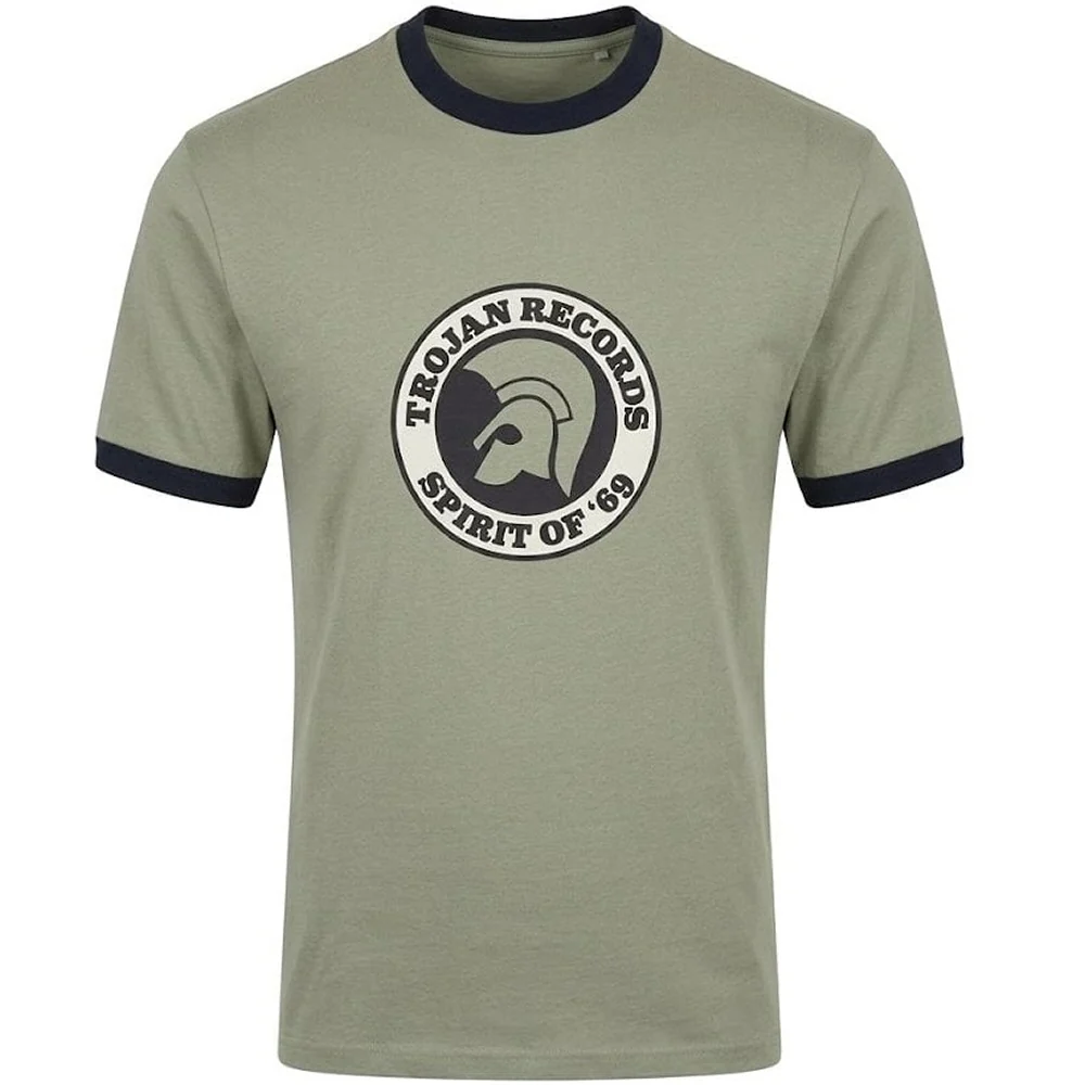 Trojan Records Spirit Of '69 Print Ringer T-Shirt Grey