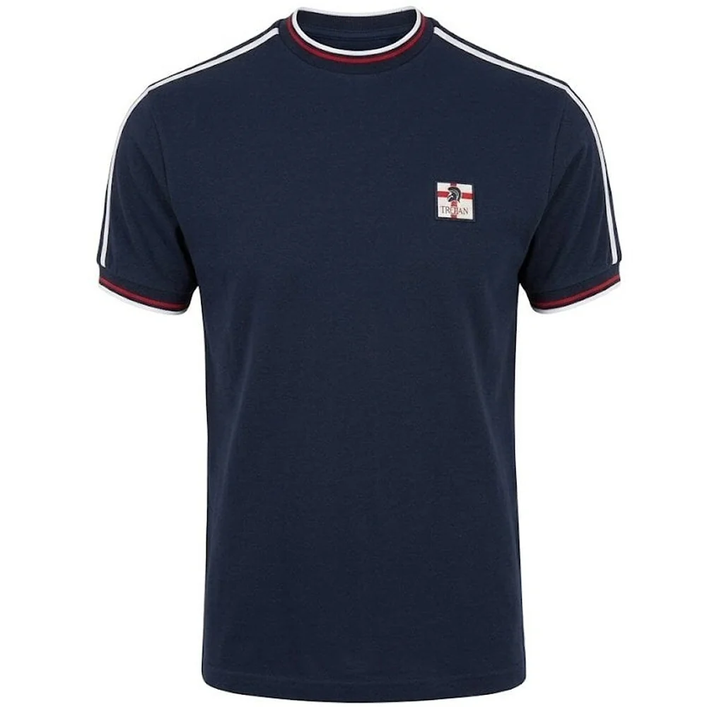 Trojan Records St Georges Flag Badge T-Shirt  Navy