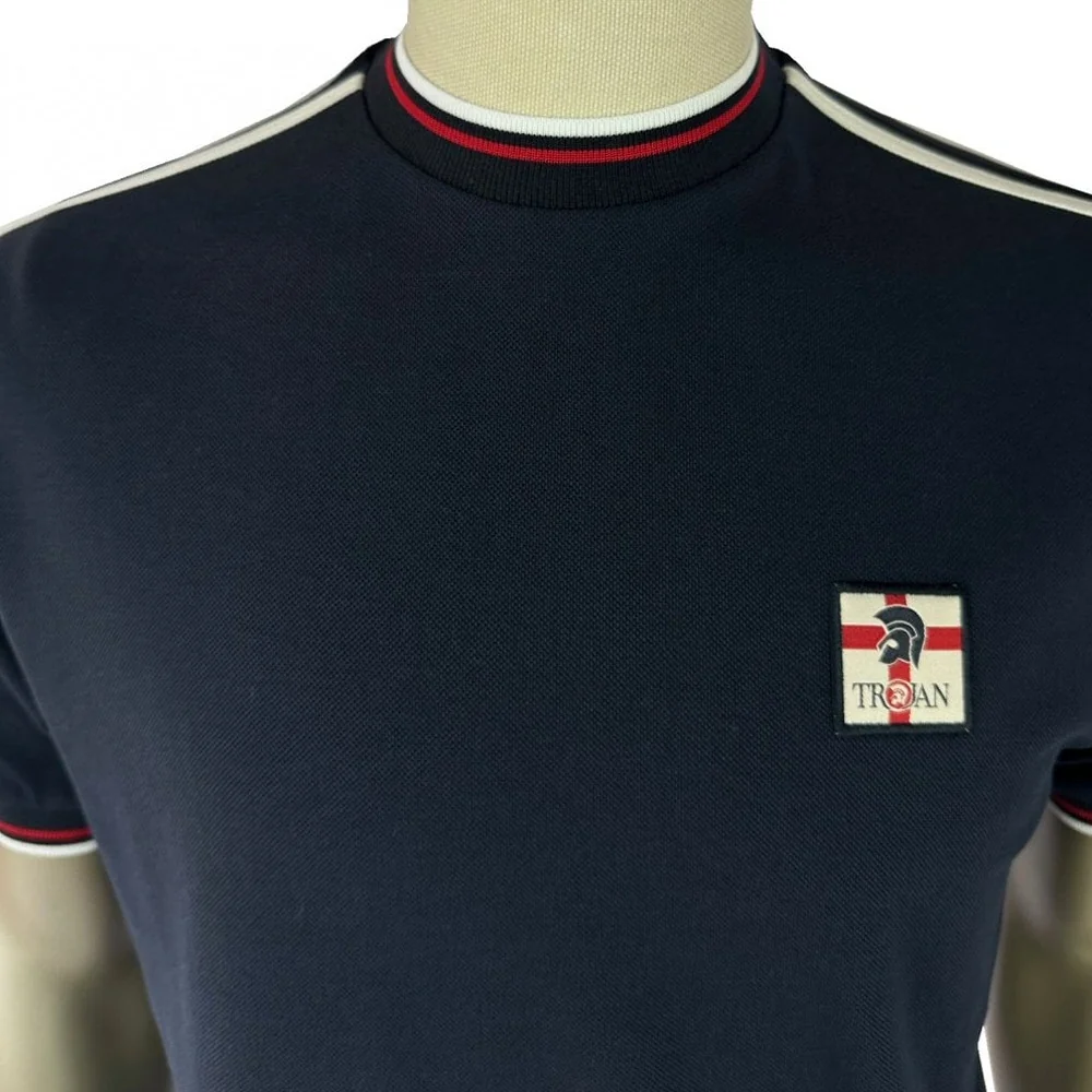 Trojan Records St Georges Flag Badge T-Shirt  Navy - Image 2