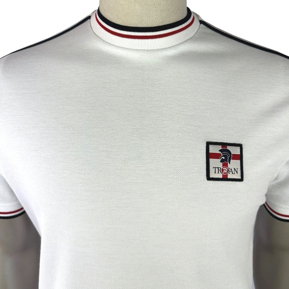 Trojan Records St Georges Flag Badge T-Shirt  White - Image 2