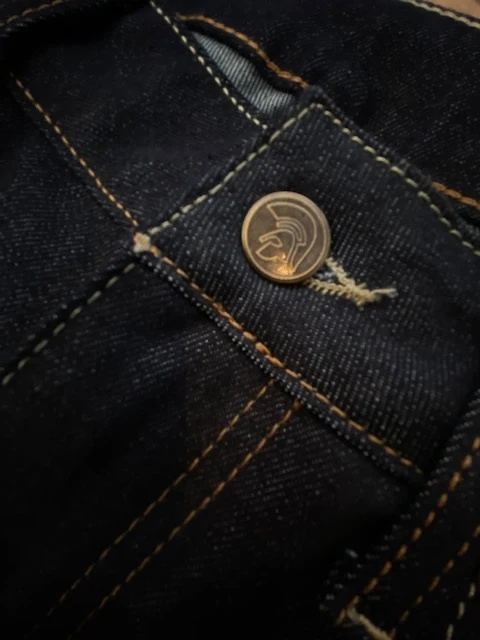 Trojan Records Zip Fly Blue / Black Denim Jeans - Image 5