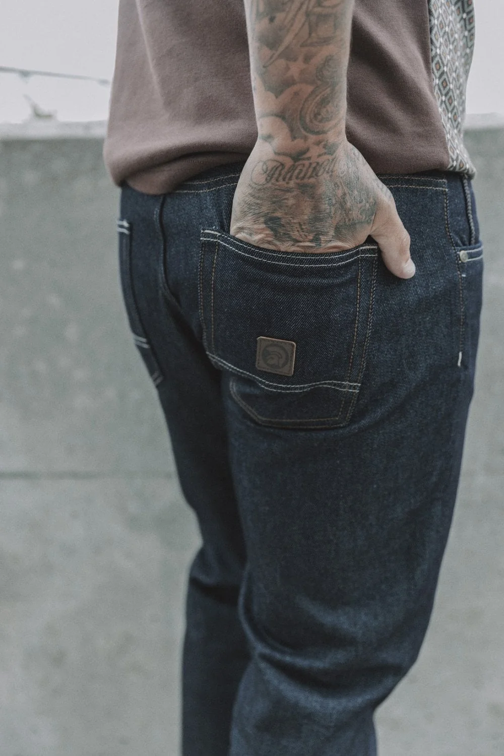 Trojan Records Zip Fly Blue / Black Denim Jeans - Image 7